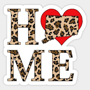 Connecticut Home Leopard Print Sticker